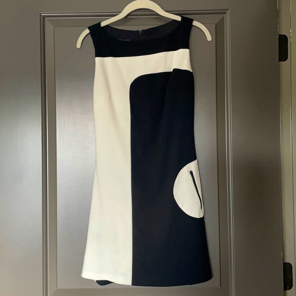 Black and white Mod mini Dress